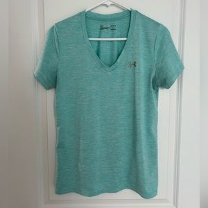 Under Armour Teal HeatGear V-Neck Tee